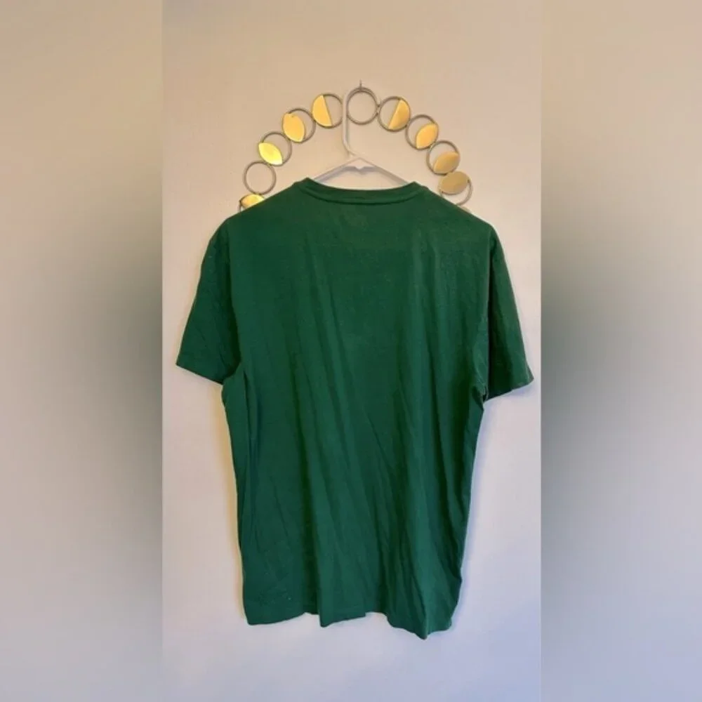 A/X Armani Exchange Mens Basic Short Sleeve Shirt Size Large VNeck Green Buttons - Picture 4 of 5